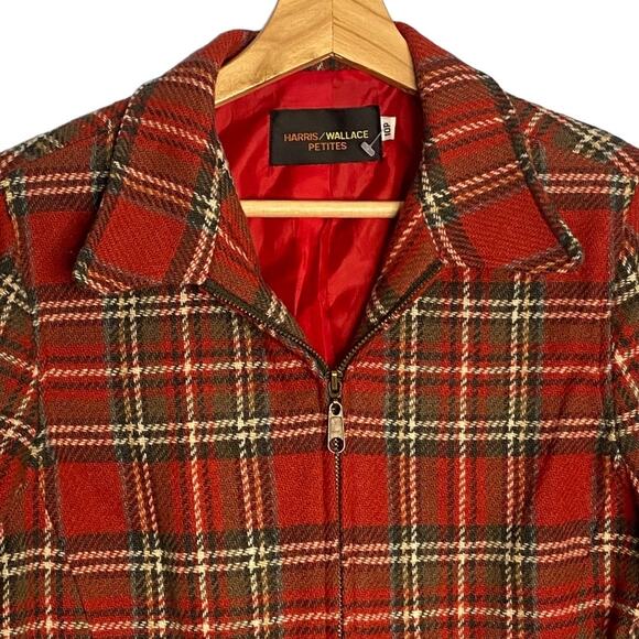 Vintage Royal Stewart‎ Plaid Wool Blazer Womens M Zip Up Classic Preppy Academia - Picture 6 of 13